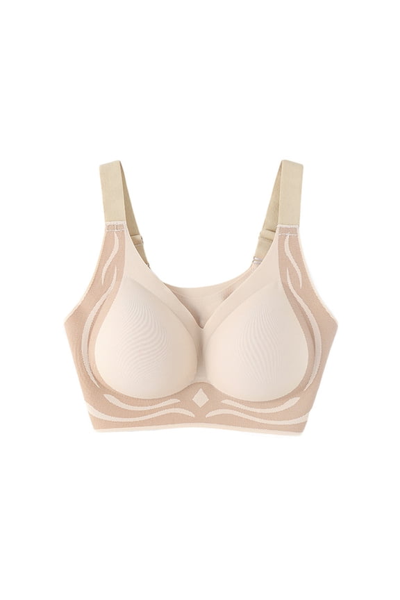 Womens Bras Wireless Seamless Push Up Comfy Underwear for Home Support Bra, 40A, Beige