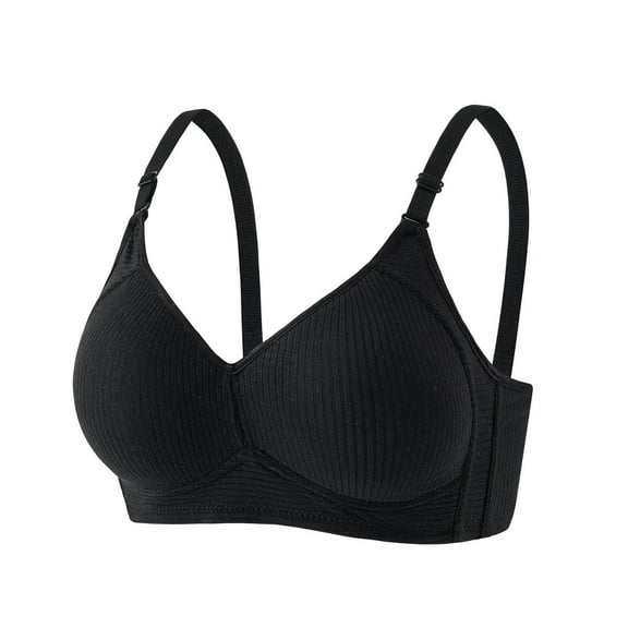 Yotami Womens Bras for Everyday Comfy Support Bra for Work Push Up Seamless Wireless Bra, 34A, Black