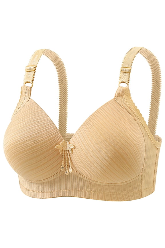 Womens Comfortable Bras Push Up Lounge Support Bra for Sleep Wireless Bra, 50D, Beige