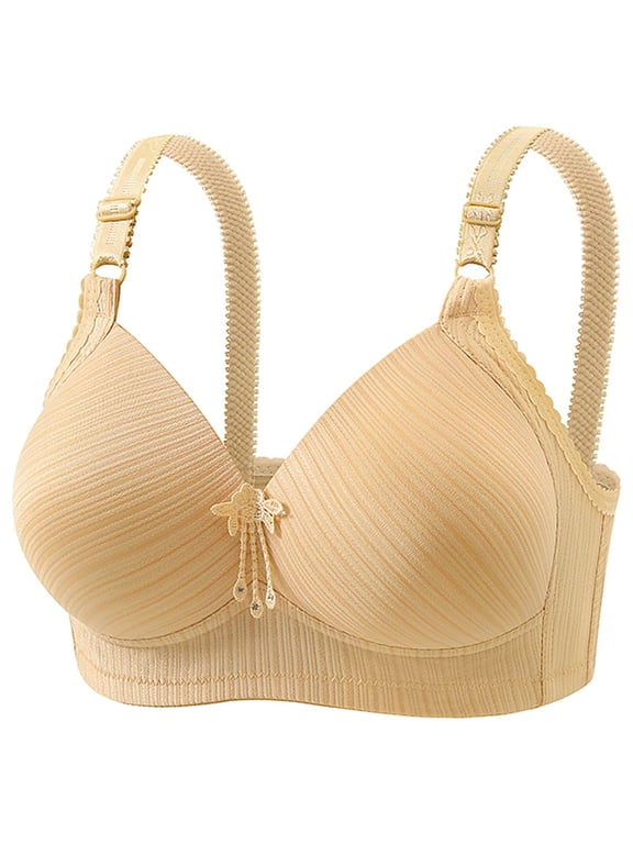 Womens Comfortable Bras Push Up Lounge Support Bra for Sleep Wireless Bra, 50D, Beige