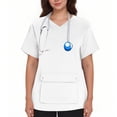 thumbnail image 1 of Yotami Womens Scrub Tops with Pocket Solid Color Short Sleeve V-Neck Soft Shirt for Nursing Tops, White, L, 1 of 4