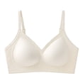 thumbnail image 1 of Yotami Womens T-Shirt Bras Everyday Support Bra for Daily Solid Color Push Up Wireless Bra, 32A, Coffee, 1 of 4