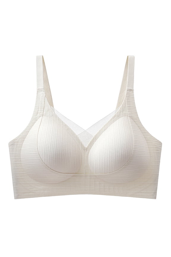 Womens T-Shirt Bras Push Up Comfort Underwear for Sleep Seamless Support Bra, 38A, White