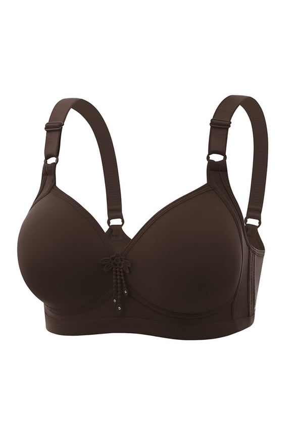 Womens Wireless Bralette Push Up Everyday Underwear for Outdoor Support Bra, 38A, Coffee