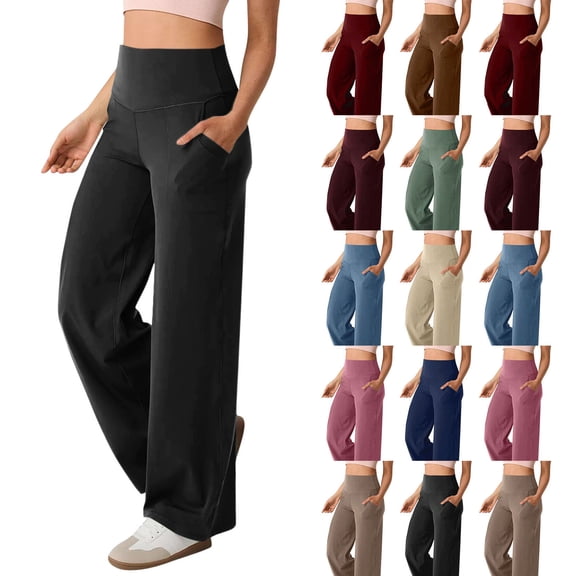 Yotami Workout Leggings for Women with Pocket Tummy Control High Waisted Straight Leg Yoga Pants for Sports Pant