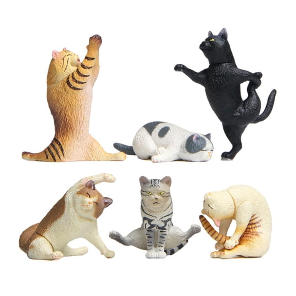 Yotijar 6Pcs Funny Cat Figures Figurines Model Gifts