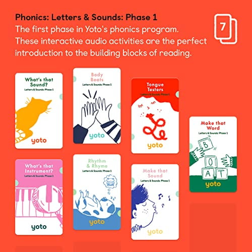 Yoto Phonics Letters & Sounds Phase 1 Kids 7 Educational Audio