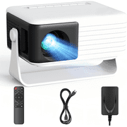 CocoBear Mini Projector with 360  Rotating Stand & Auto Keystone, Native 720P Portable Projector with 50% Zoom, Plug and Play for iOS, Compatible with iPhone Android TV Stick HDMI USB TF, Compact Mov
