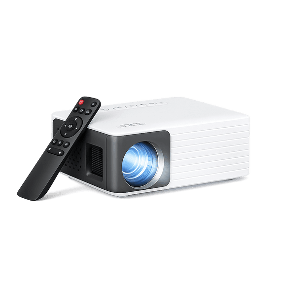 CocoBear Mini Projector with 360 Rotating Stand & Auto Keystone, Native 720P Portable Projector with 50% Zoom, Plug and Play for iOS, Compatible with iPhone Android TV Stick HDMI USB TF, Compact Mov