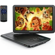 Yoton 17.5" Portable DVD Player 15.5" HD Swivel Screen, 6 Hours Built-in Battery for Kids and Car, Black