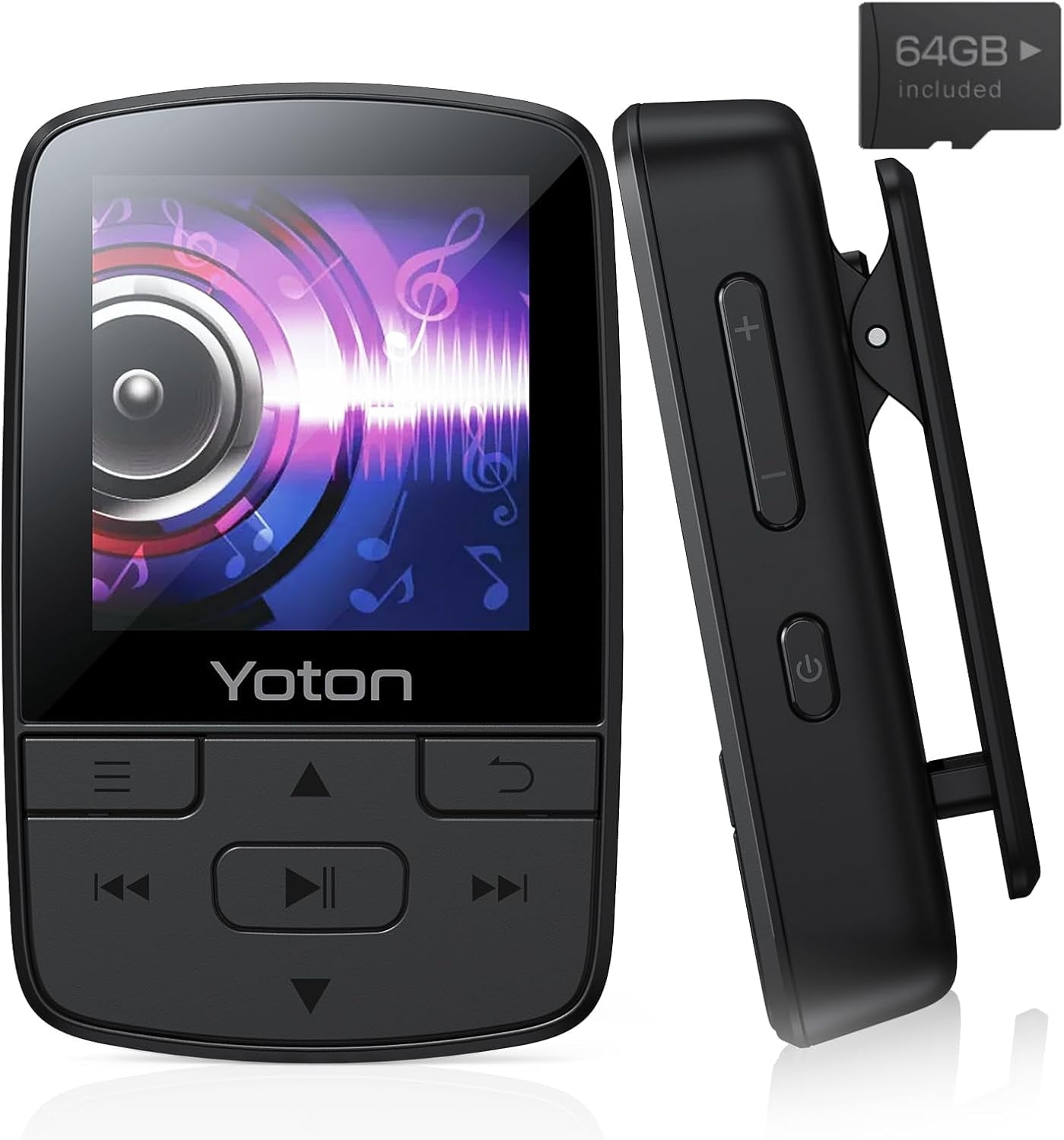 VICTURE Yoton MP3 Player, 64GB Bluetooth HiFi Sound, Built-in Speaker, FM/Recorder/E-Book, Earphones