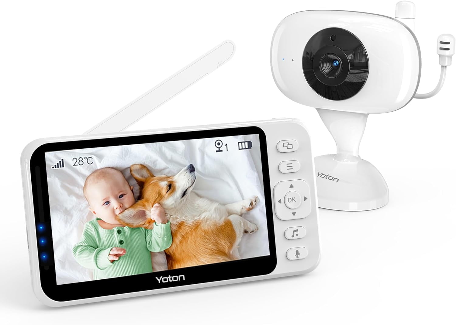 Yoton Video Baby Monitor with 4.3-Inch Display, 30-Hour Battery, Night Vision, Two-Way Talk