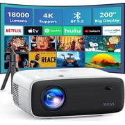 CocoBear Native 1080P Projector, Full HD Portable Projector with HDMI/USB/AV, 200" Display, Built-in Speaker, Home Projector for Movies, Bedroom, Outdoor