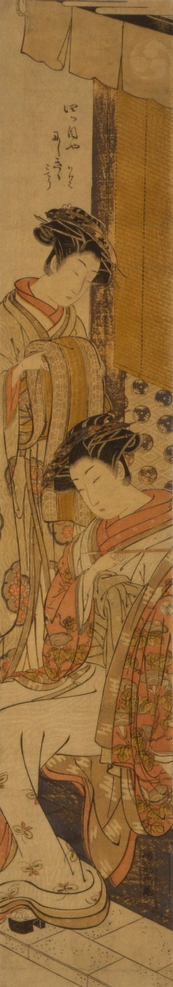 Yotsumeya Nishikigi c1775-8 Canvas Art - Koryusai Isoda (24 x 36)