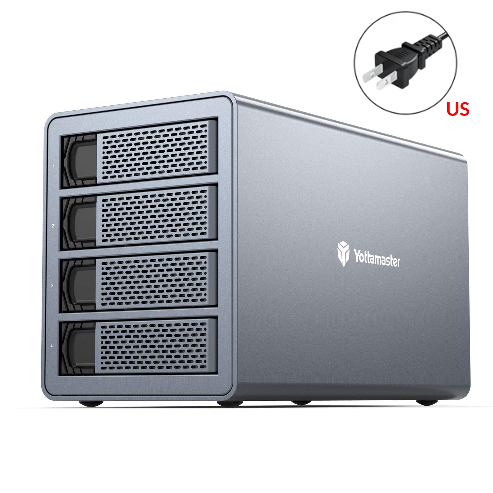 Yottamaster 4 Bay Hard Drive Enclosure Aluminum USB3.0 3.5"/2.5