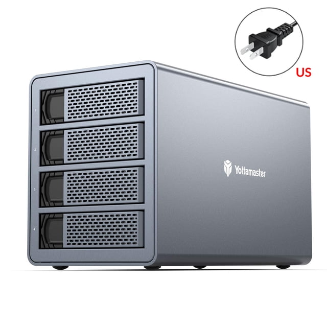 Yottamaster 4 Bay Hard Drive Enclosure Aluminum USB3.0 3.5"/2.5