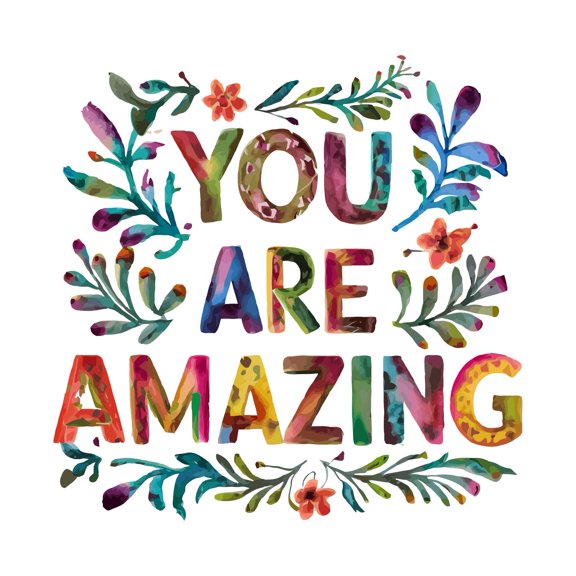 You Are Amazing Incredible Remarkable Outstanding Quote Wall Art Sticker Designs Vinyl Stickers For Home House Walls Rooms Windows Bedroom Decoration Size (12x12 inch)