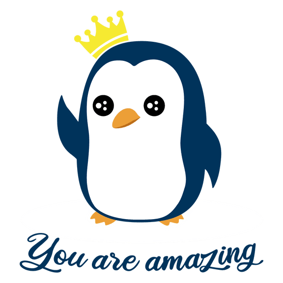 You Are Amazing - Kids Bedroom Nursery 20" x 21" Vinyl Lettering Art Inspirational Quotes Decoration Young Penguin Design Removable Home Wall Decal Sticker