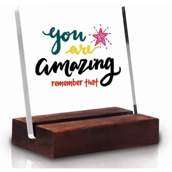 You are Amazing Remember That Clear Acrylic Desk Decorative Sign Inspirational Quotes Encouragement Gift Cheer Up Motivational Gift Birthday Gift For Women Best Friend Coworker Desk Plaque