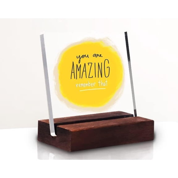 You are Amazing Remember That Clear Acrylic Desk Decorative Sign With Stand Gifts for Women Best Friend - Inspirational Quotes Encouragement Cheer Up Motivational Gifts for Office Home