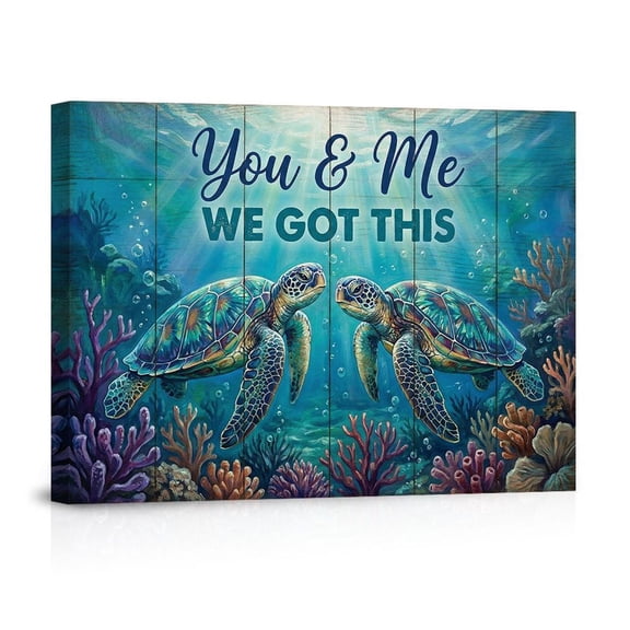 You And Me We Got This Sea Turtles Romantic Coastal Modern For Bedroom Bathroom Canvas