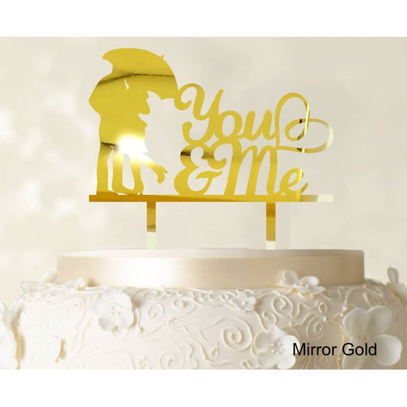 "You And Me" Wedding Cake Topper Silhouette Custom Couple Cake Topper Cake Decorations Option Available 6"-7" Inches Wide