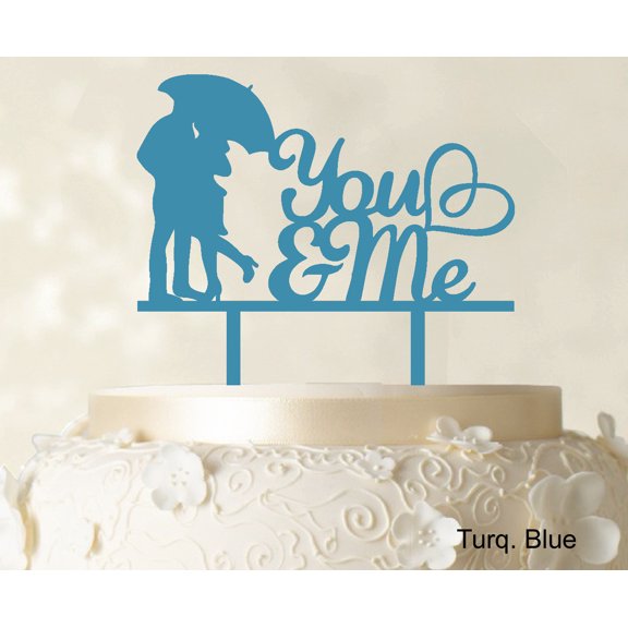"You And Me" Wedding Cake Topper Silhouette Custom Couple Cake Topper Cake Decorations Option Available 6"-7" Inches Wide