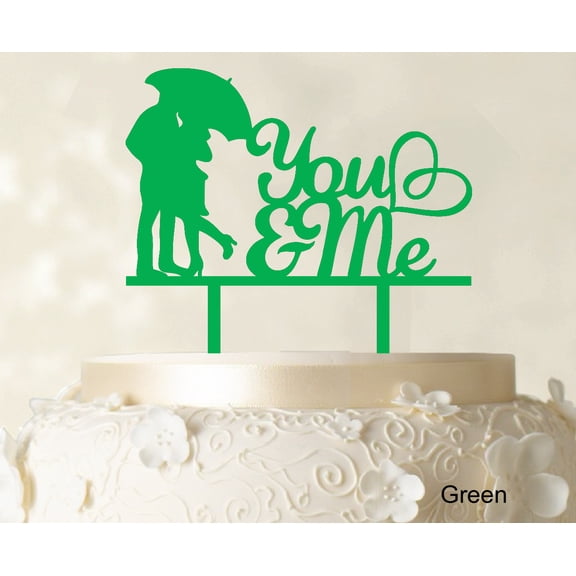 "You And Me" Wedding Cake Topper Silhouette Custom Couple Cake Topper Cake Decorations Option Available 6"-7" Inches Wide