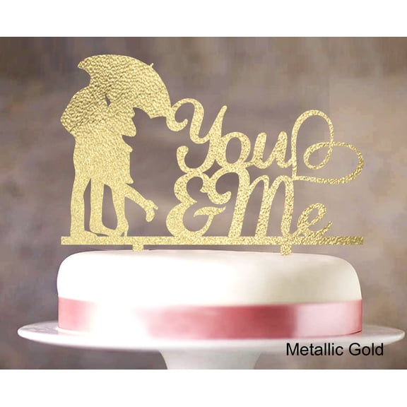 """You And Me"" Wedding Cake Topper Silhouette Custom Couple Cake Topper Cake Decorations Option Available 6""-7"" Inches Wide"