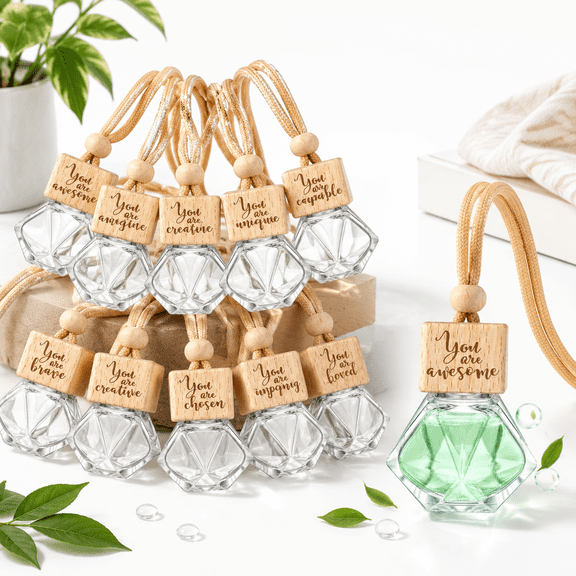 You Are-20 Empty Glass Car Diffuser Air Freshener Ornament Set of 20 for Appreciation Gifts