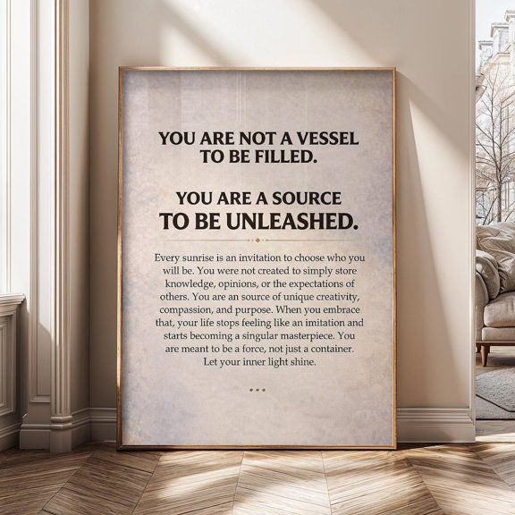 You Are A Source To Be Unleashed Motivational Quote Inspirational Mindset Poster Unframed Paper Print