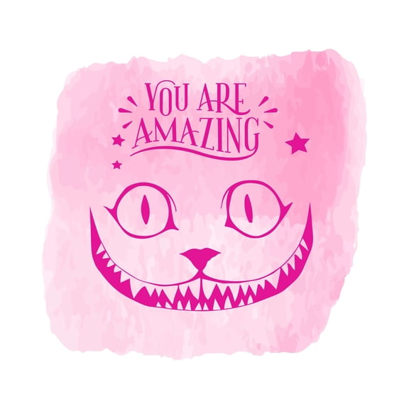 You Are Amazing Cute Cartoon Cat Face Watercolor Wall Decal Wall Art Sticker Designs Vinyl Stickers For Home House Walls Rooms Windows Bedroom Decoration Size (26x26 inch)