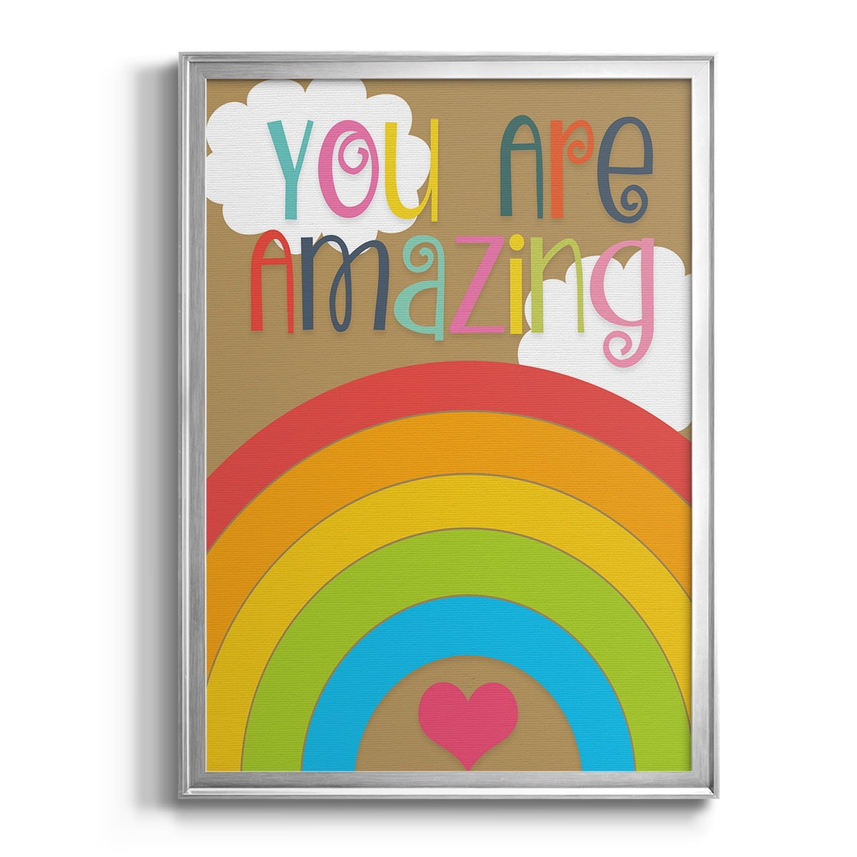 You Are Amazing Multicolor Abstract Canvas Print with Silver Frame