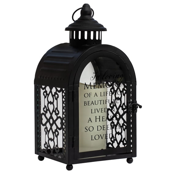 You Are An Angel Black 9.75 x 5.5 Wood And Glass Decorative Candle Lantern