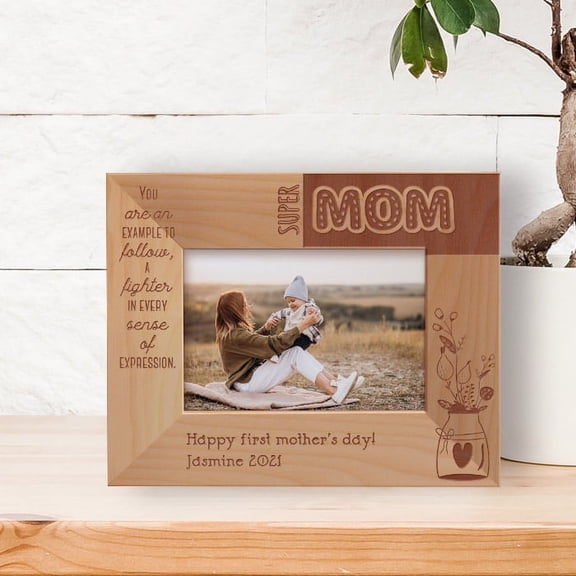 You Are An Example to Follow, A Fighter In Every Sense Of Expression Personalized Wooden Frame-5" x 3 1/2" Brown Horizontal