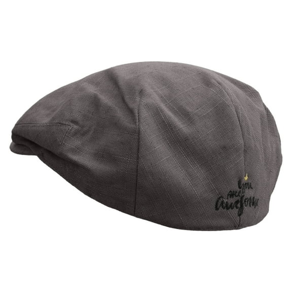 You Are Awesome Embroidered Men's Linen Ivy Cap - Charcoal M-L