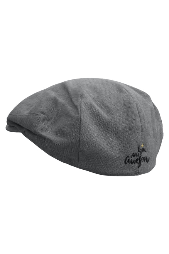 You Are Awesome Embroidered Men's Linen Ivy Cap - Slate S-M