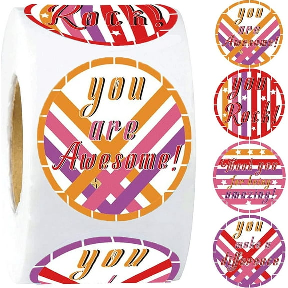 You Are Awesome Stickers 1.5 Inch Kudos Appreciation Decals for Student,Worker,Nurse,Volunteer,Employee 500pcs