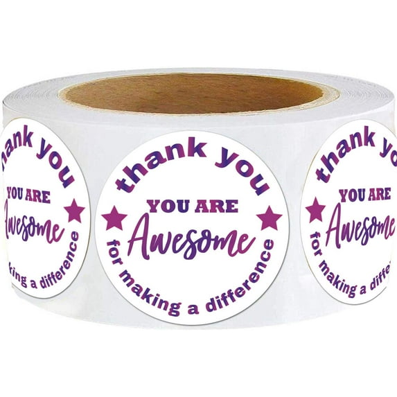 You Are Awesome Stickers 2 inch Thank You for Making a Difference Label 500Pcs