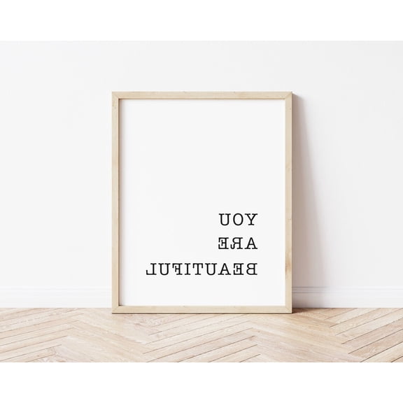 You Are Beautiful Affirmation Mirror Wall Art Decor Unframed Paper Print