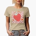 thumbnail image 1 of You Are Berry Special, Retro Valentine's Day Strawberry Art Merch Gift, Tan T-Shirt, 2XL, 1 of 5