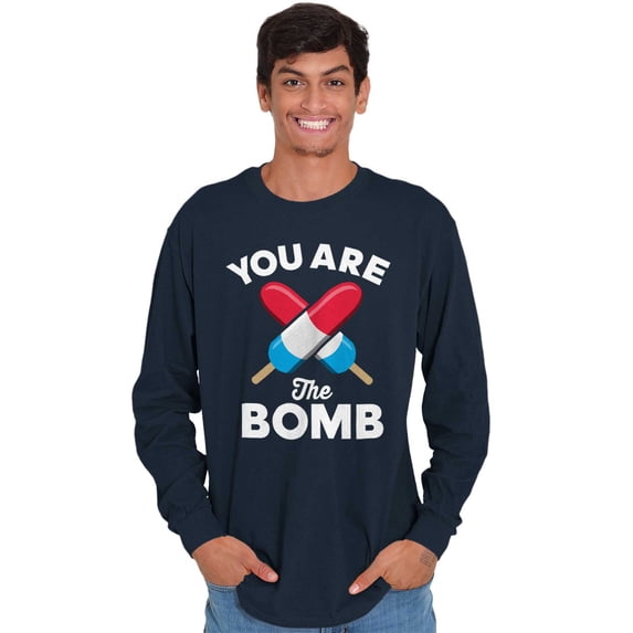 You Are Bomb Ice Pop Firecracker Plus Size Long Sleeve Graphic Tee Shirt Brisco Brands 2X