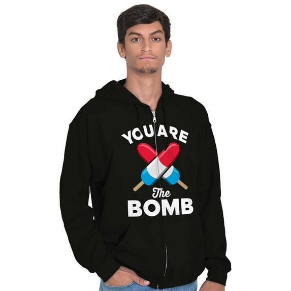 You Are Bomb Ice Pop Firecracker Zip Up Hoodie Men's Women's Brisco Brands S