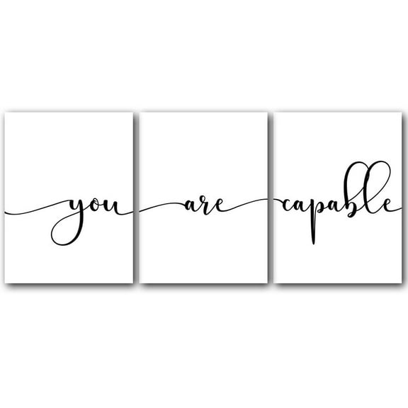 You Are Capable, Set of 3 Poster Prints, Home Wall Dcor, Motivational/Inspirational Quote