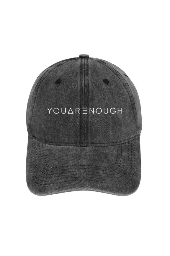 You Are Enough Charcoal Hat Adjustable Funny Fashion Unisex Baseball Cap for Men Women