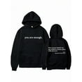 thumbnail image 1 of You Are Enough Dear Person Behind Me Sweatshirts Casual Graphic Letter Print Sleeve Hoodie Gift, 1 of 6