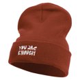 thumbnail image 1 of You Are Enough Embroidered 12 Inch Long Knitted Beanie - Red OSFM, 1 of 5