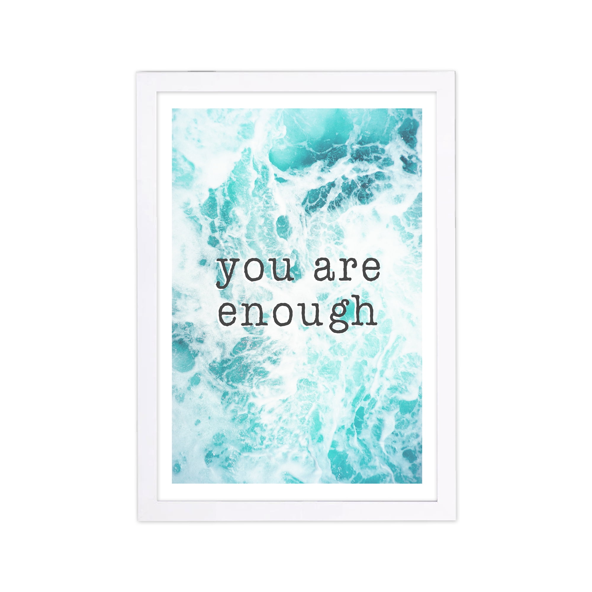 You Are Enough' Inspirational Quotes and Sayings 13.00" x 19.00" Framed Drawing Art Prints, by Wynwood Studio