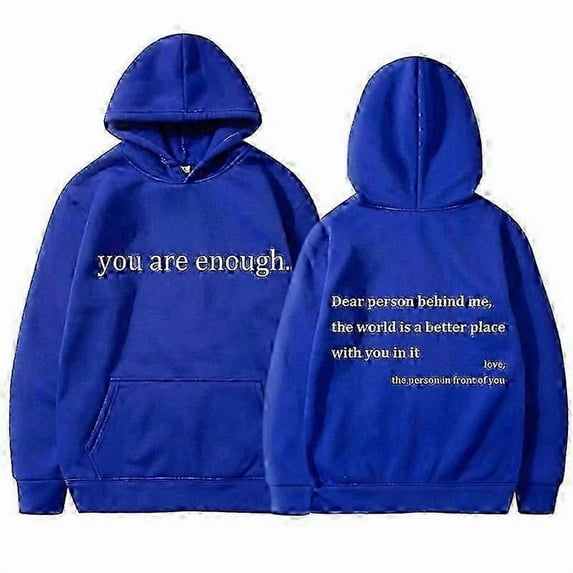 "You Are Enough Print Hoody Autumn Casual Men's And Women's Pullover Hoodies Tops"