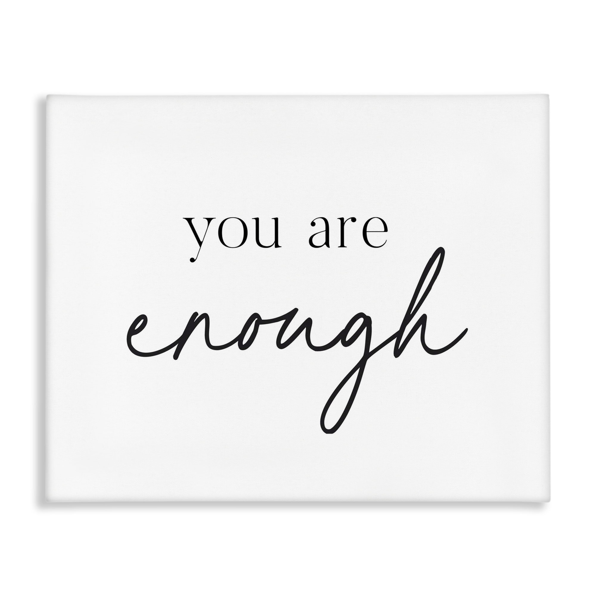 You Are Enough Sentiment Canvas Wall Art, design by Lettered and Lined
